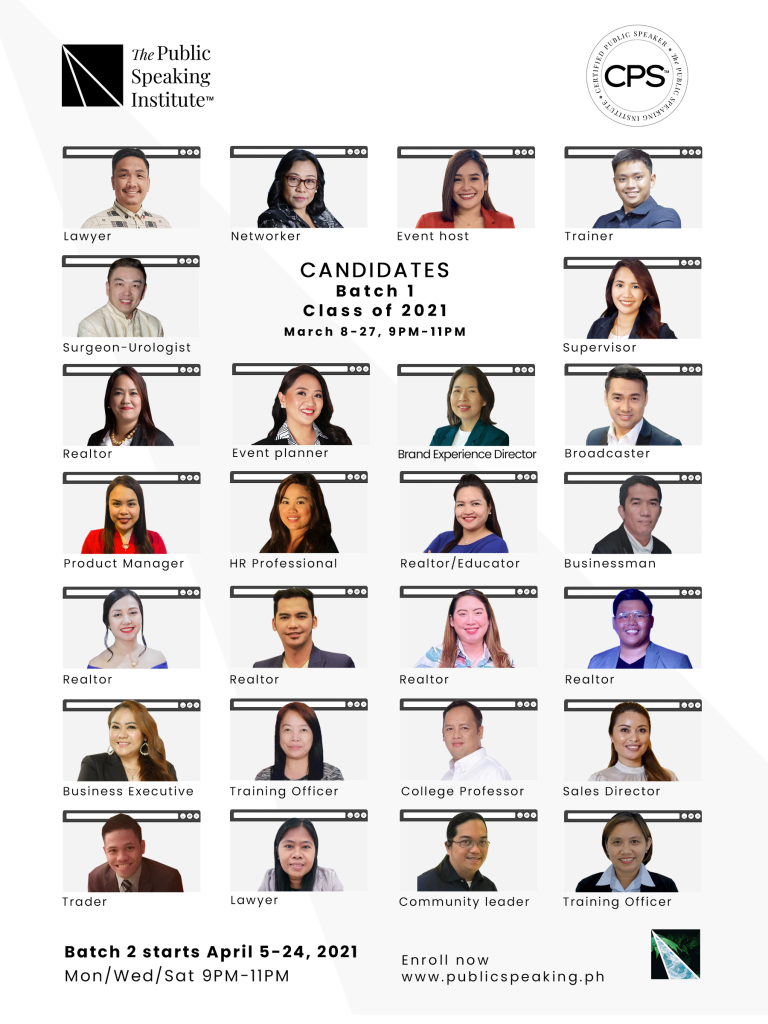 Certified Public Speakers Batch 1 - Candidates